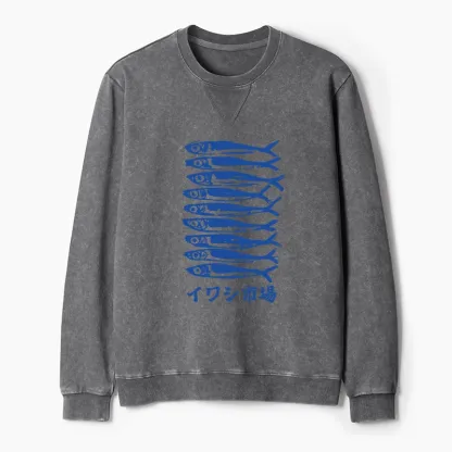 Tokyo-Tiger Sardine Market Washed Terry Sweatshirt