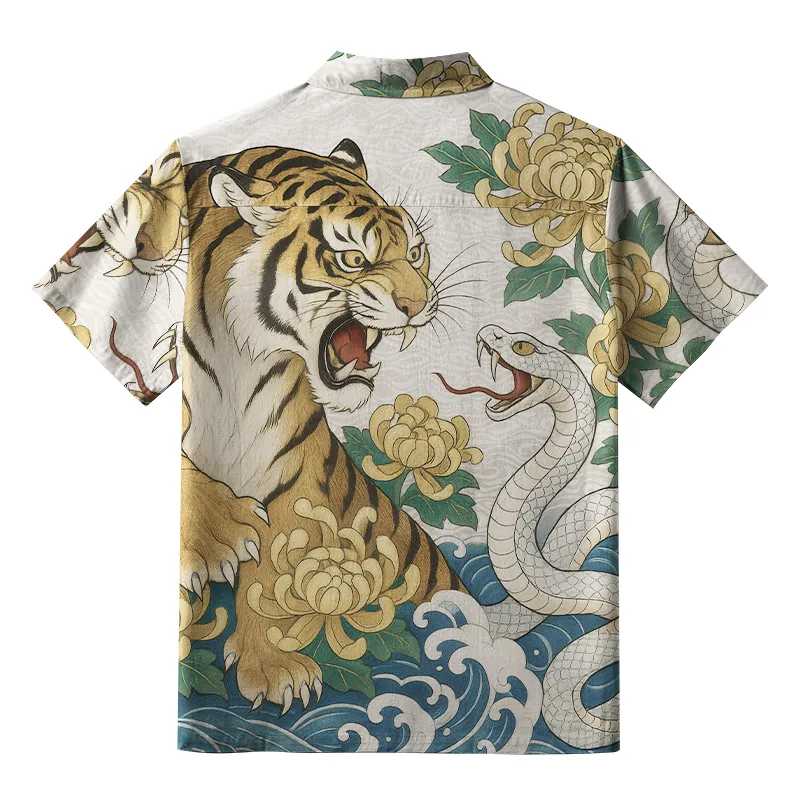Tokyo-Tiger Tiger And Snake Fight Aloha Hawaiian Shirt
