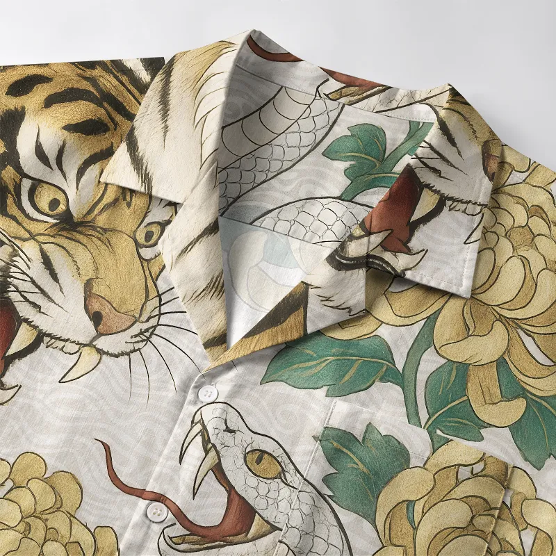 Tokyo-Tiger Tiger And Snake Fight Aloha Hawaiian Shirt