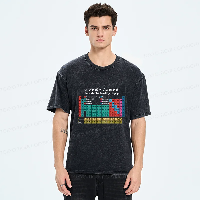 Tokyo-Tiger Music Periodic Table Washed T-Shirt