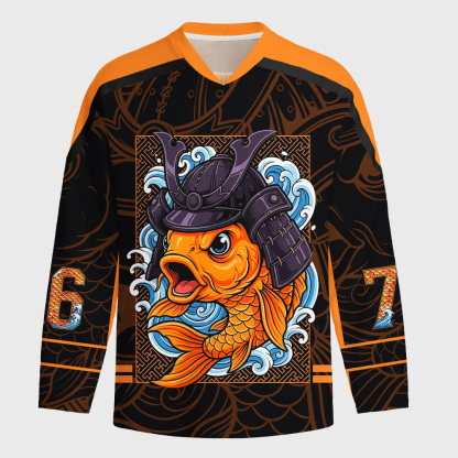 Tokyo-Tiger Samurai Koi Long-Sleeve Hockey Jersey