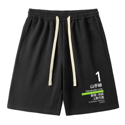 Tokyo-Tiger Tokyo Yamanote Line Platform Sign Unisex Shorts