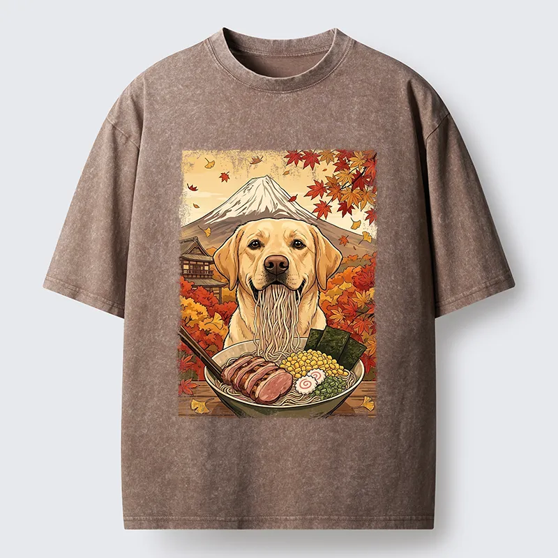 Tokyo-Tiger Ramen Dog Feast Washed T-Shirt