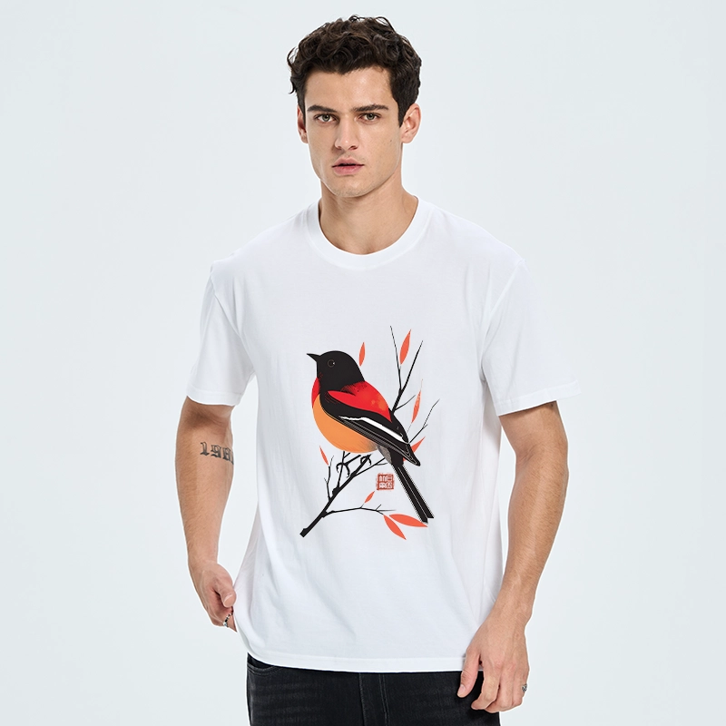 Tokyo-Tiger Oriental Bird Graphic Classic T-Shirt