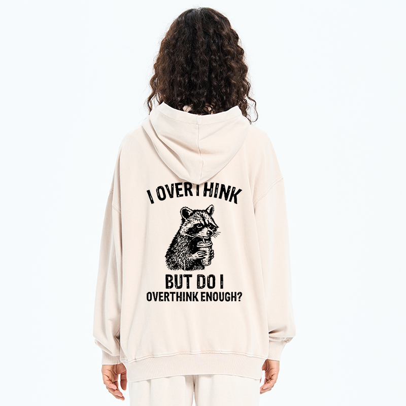 Tokyo-Tiger Constant Overthinking Washed Zip Hoodie