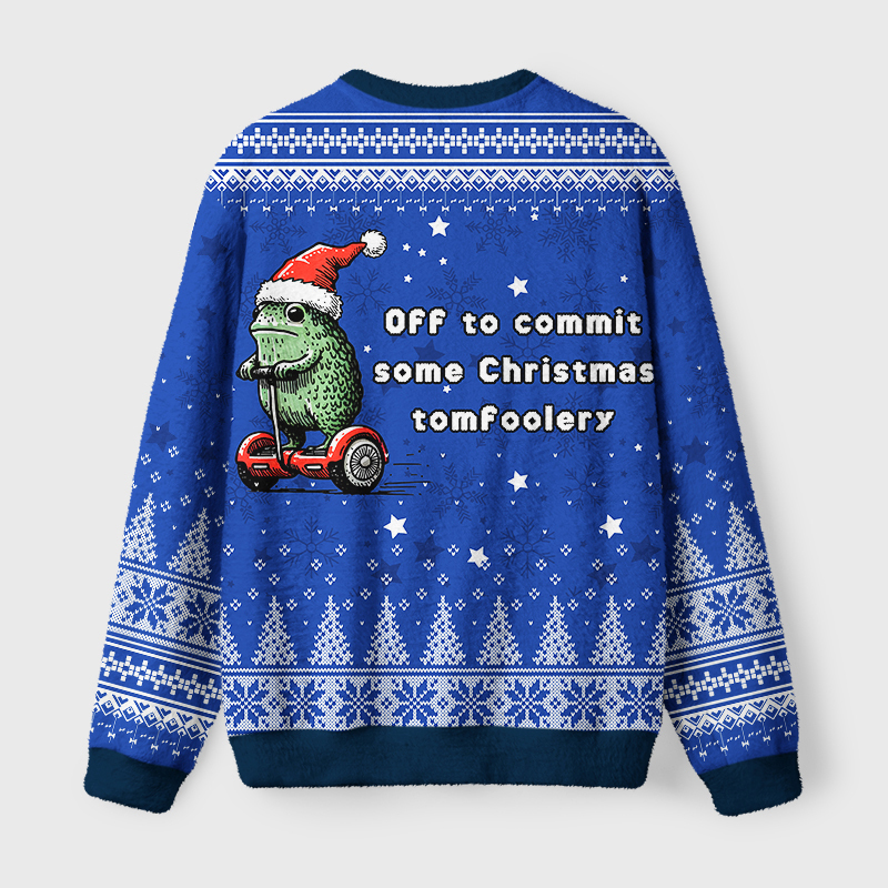 Tokyo-Tiger Christmas Tomfoolery Fuzzy Christmas Ugly Sweatshirt
