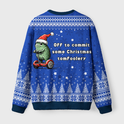 Tokyo-Tiger Christmas Tomfoolery Fuzzy Christmas Ugly Sweatshirt