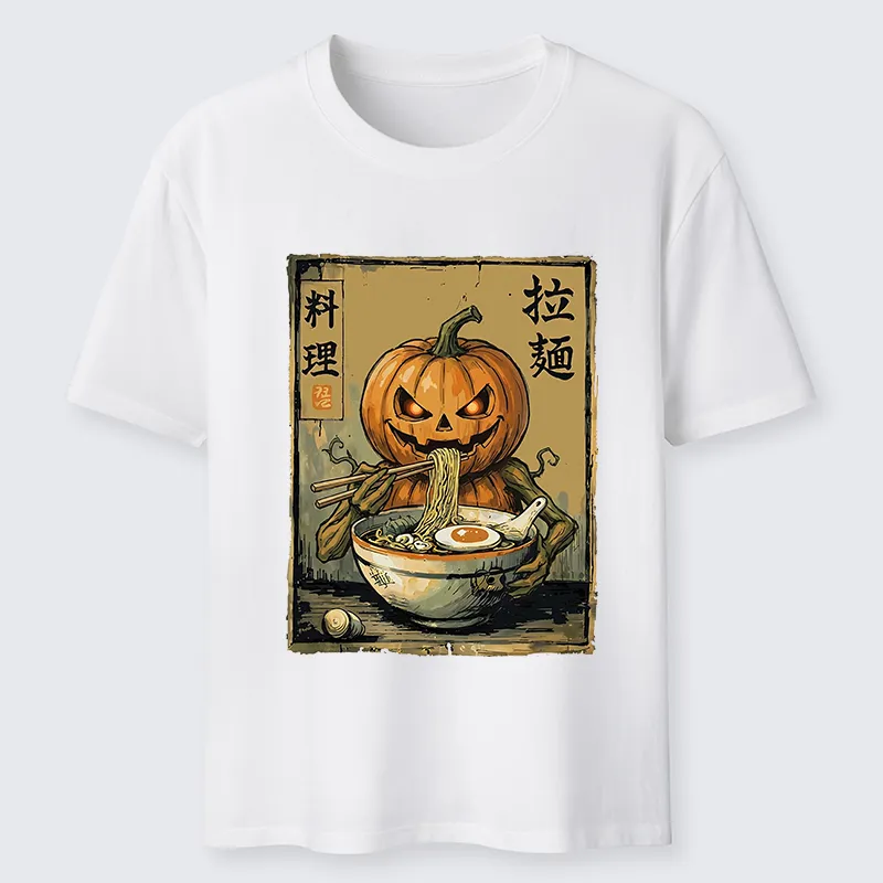 Tokyo-Tiger Pumpkin Eating Ramen Classic T-Shirt