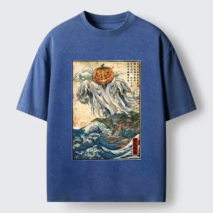 Tokyo‑Tiger Pumpkin Yokai Washed T‑Shirt