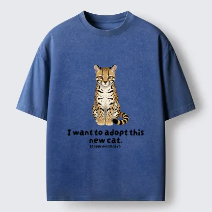 Tokyo-Tiger Adopt New Cat Funny Meme Washed T-Shirt