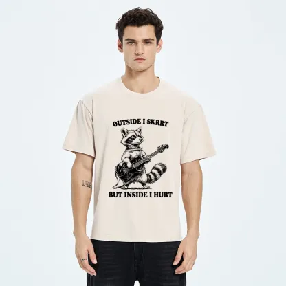 Tokyo‑Tiger Funny Rock Raccoon Washed T‑Shirt