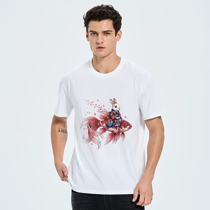 Tokyo-Tiger Japanese Style Rabbit And Koi Fish Classic T-Shirt