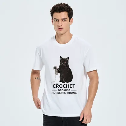 Tokyo-Tiger Cat Crocheting To Avoid Trouble Classic T-Shirt