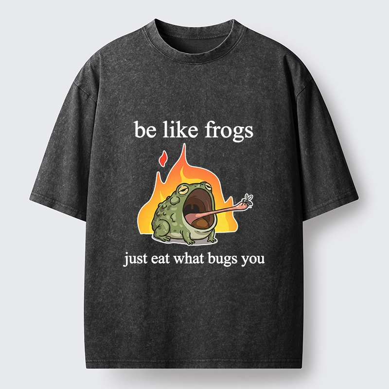 Tokyo‑Tiger Funny Fire Frog Meme Washed T‑Shirt