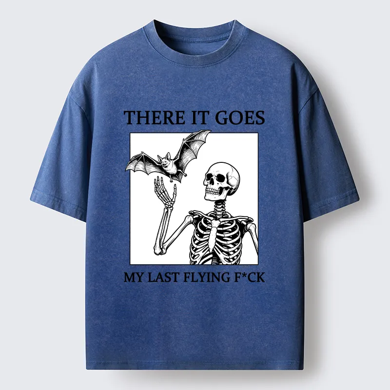 Tokyo‑Tiger Funny Skeleton Bat Meme Washed T‑Shirt