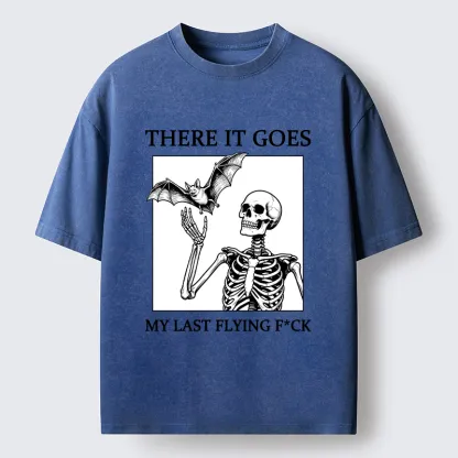 Tokyo‑Tiger Funny Skeleton Bat Meme Washed T‑Shirt