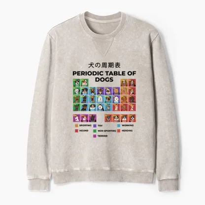 Tokyo-Tiger Periodic Table Of Dogs Washed Terry Sweatshirt