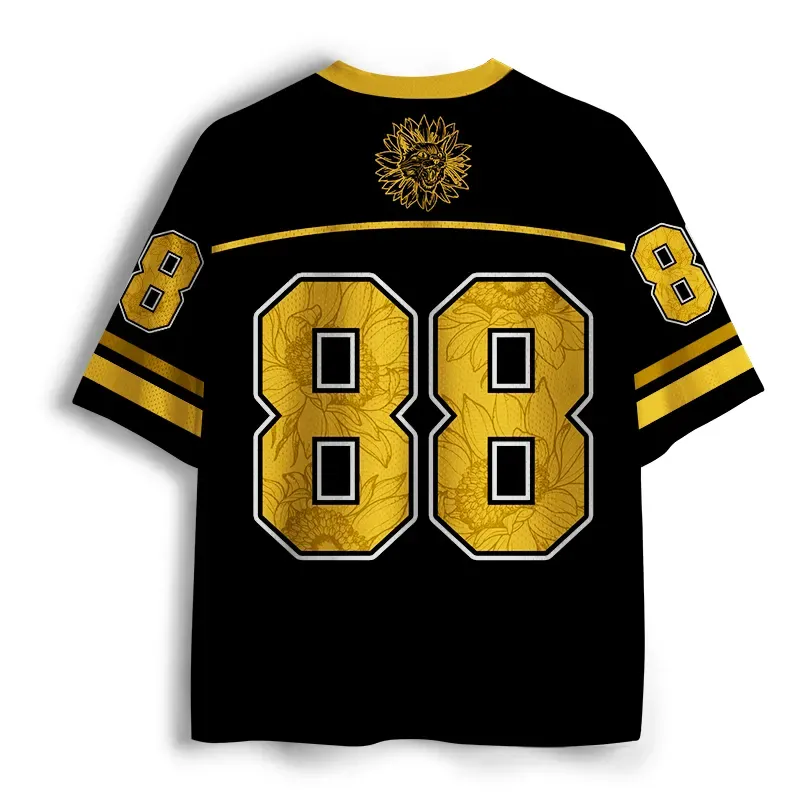 Tokyo-Tiger Black Cat With Sunflowers Mesh Jersey