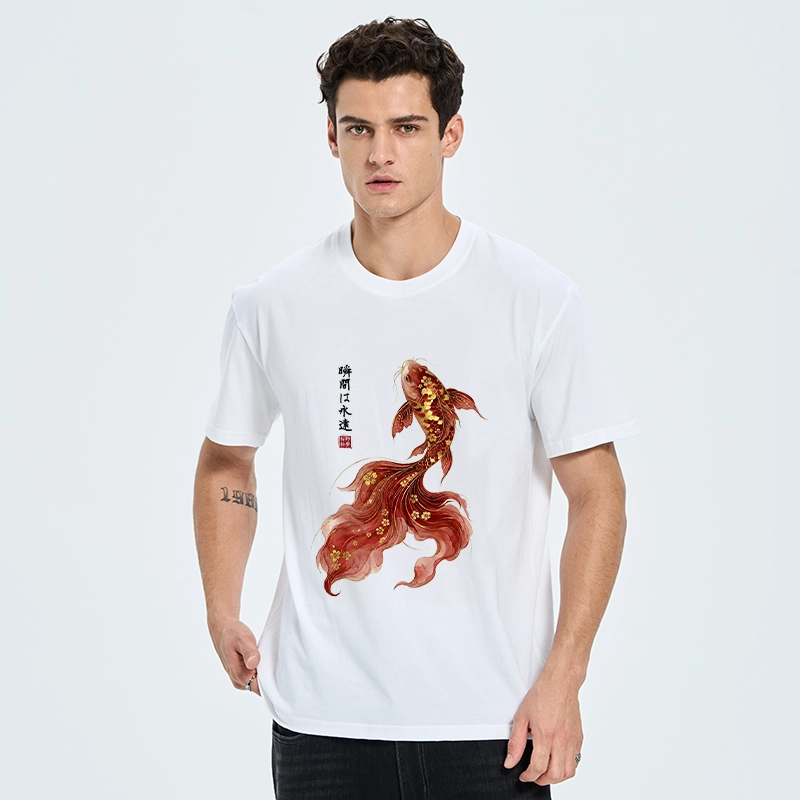 Tokyo-Tiger Golden Sakura Red Koi Ink Art Classic T-Shirt