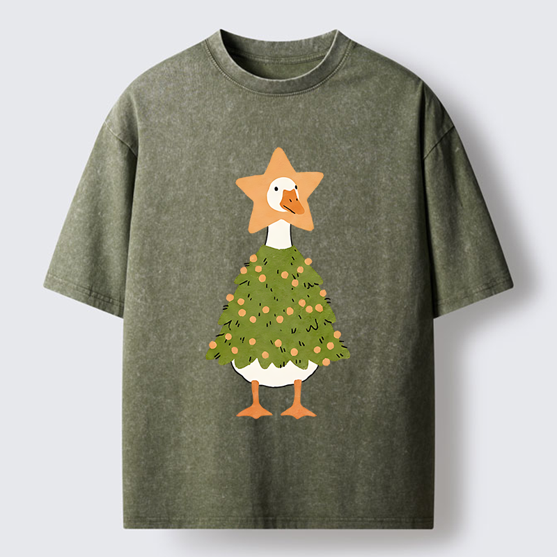 Tokyo‑Tiger Christmas Duck Vibe Washed T-Shirt