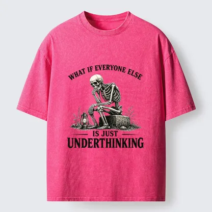Tokyo-Tiger Skeleton Deep Thought Meme Washed T-Shirt