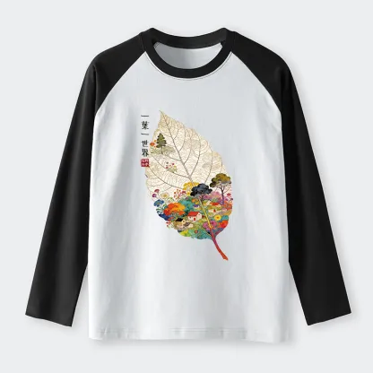 Tokyo-Tiger One Leaf Holds A Tiny Colorful World Raglan Long Sleeve T-shirt