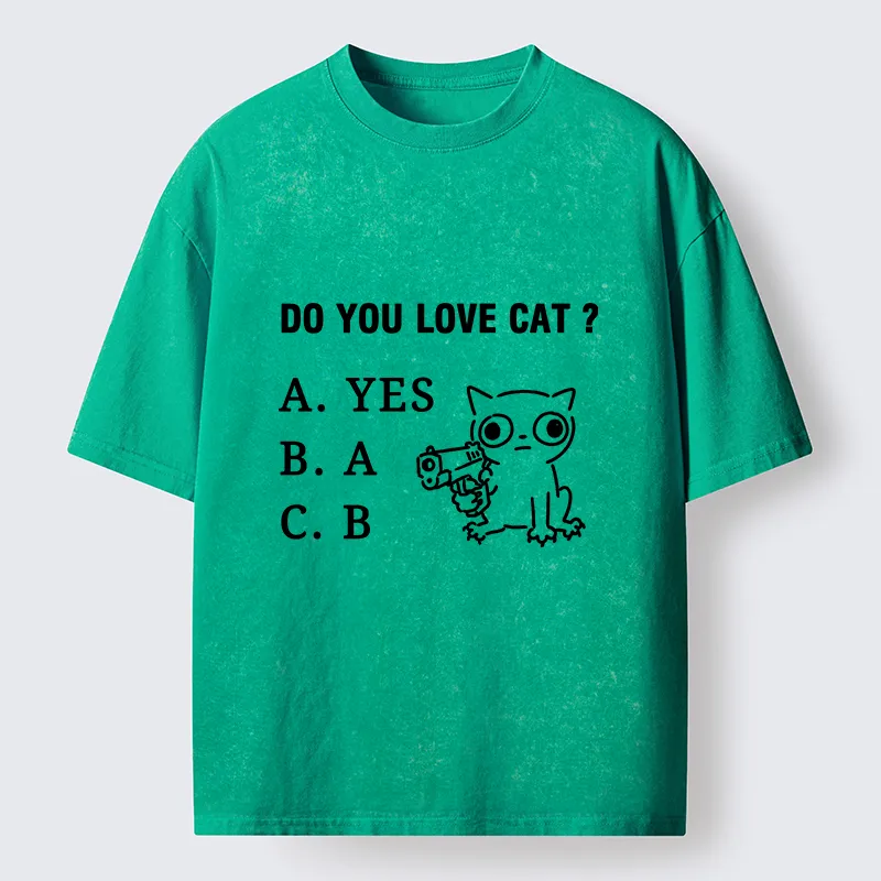 Tokyo-Tiger Funny Cat Quiz Meme Washed T-Shirt