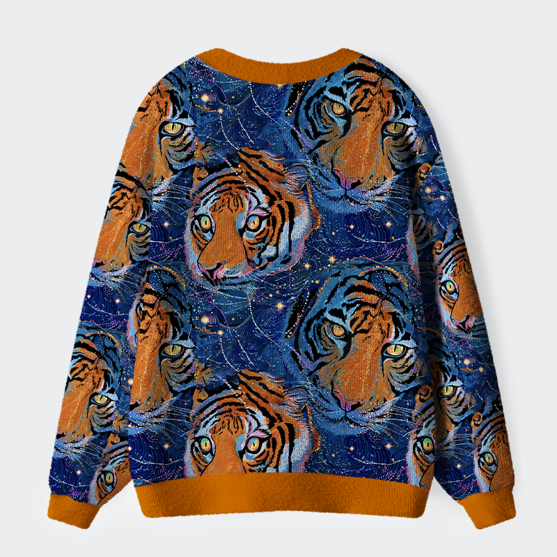 Tokyo-Tiger Tiger: Aurora of the Wild Ugly Cardigan Sweater