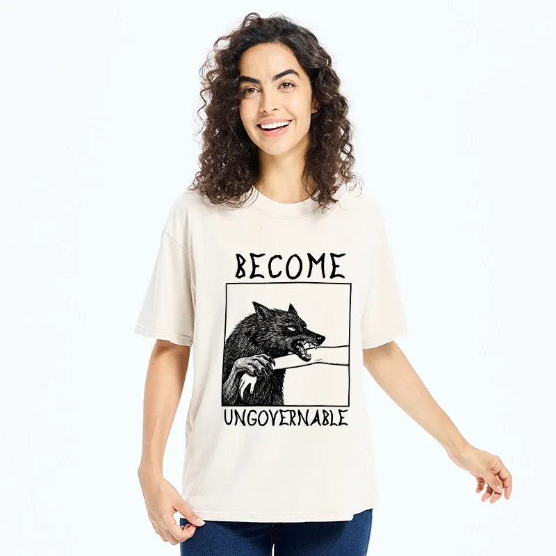 Tokyo-Tiger Meme Wolf Refuse To Be Tamed Forever Washed T-Shirt