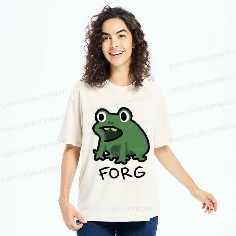 Tokyo-Tiger Funny Forg Japan Washed T-Shirt