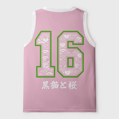 Tokyo-Tiger Sakura And Cat Mesh Tank Top