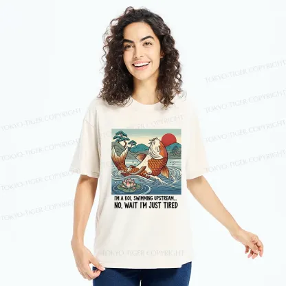 Tokyo-Tiger Funny Koi Washed T-Shirt