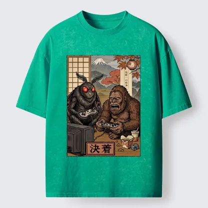Tokyo-Tiger Game Monster Duo Washed T-Shirt