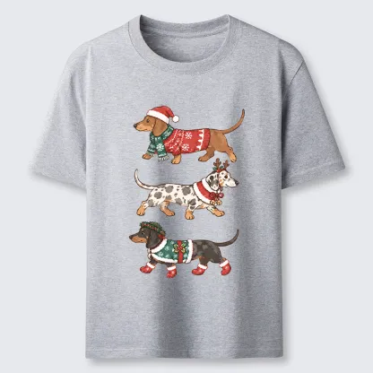 Tokyo-Tiger Christmas Dachshund Trio Classic T-Shirt