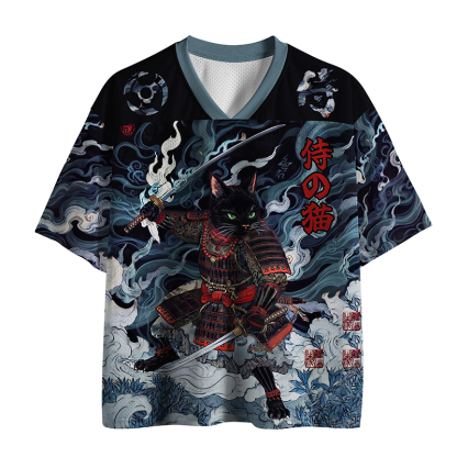 Tokyo-Tiger Shadow Samurai Cat Mesh Jersey