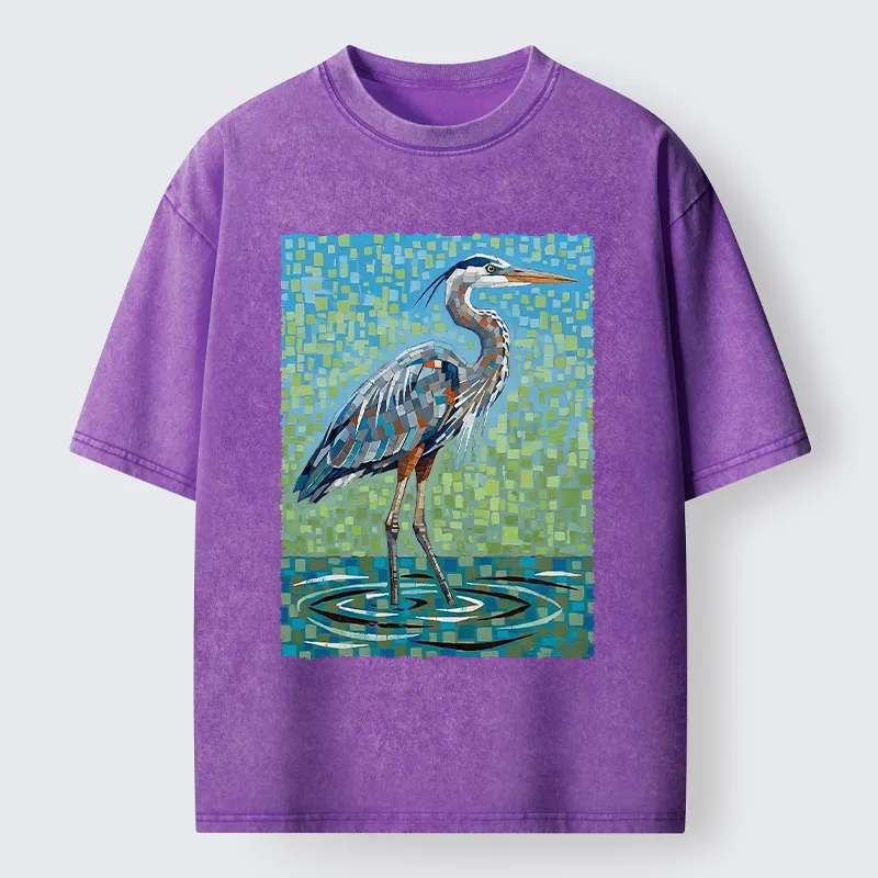 Tokyo‑Tiger Color Block Heron Washed T‑Shirt Sale