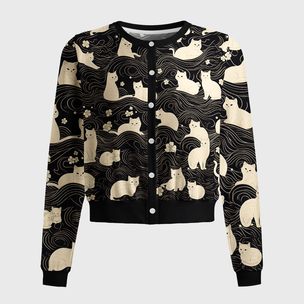 Tokyo-Tiger Mysterious Cat Women's Lightweight Cardigan