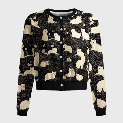 Tokyo-Tiger Mysterious Cat Women's Lightweight Cardigan