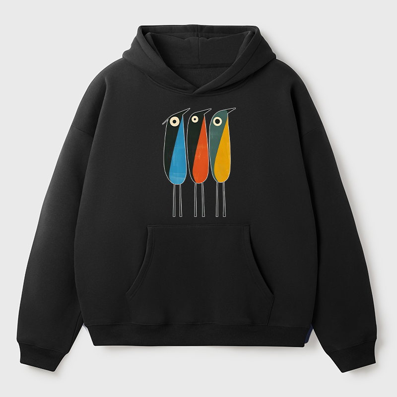 Tokyo-Tiger Bold Shape Birds Adult Fleece Hoodie