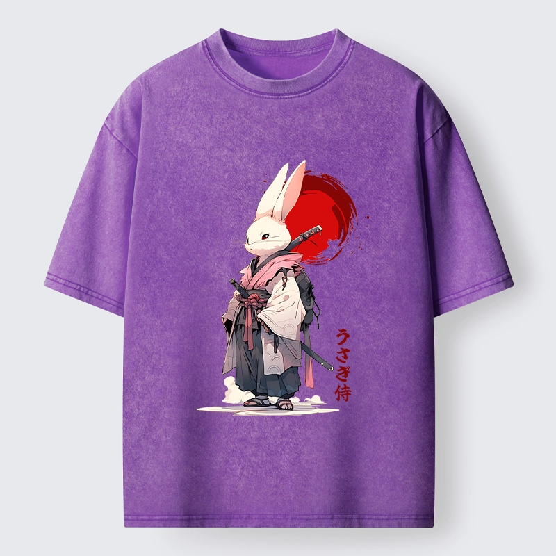 Tokyo‑Tiger Samurai Rabbit Washed T‑Shirt