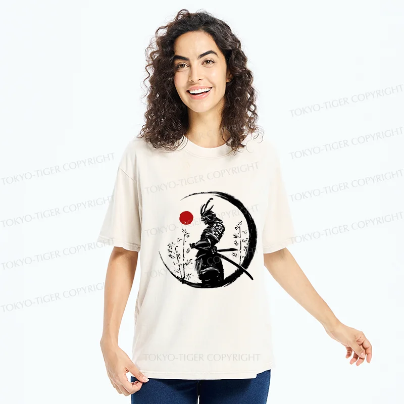 Tokyo-Tiger Bamboo Forest Samurai Washed T-Shirt