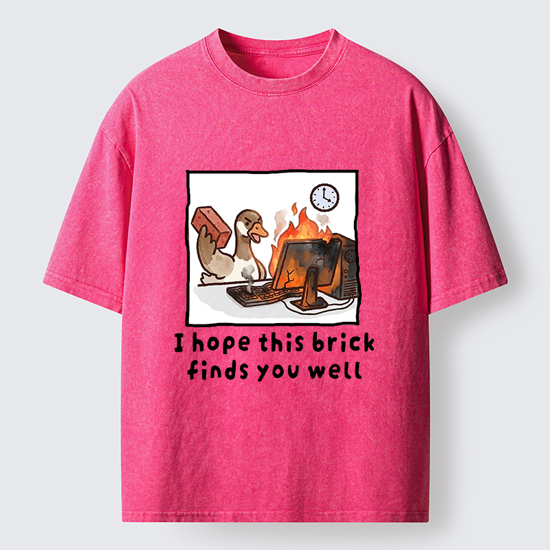 Tokyo-Tiger Office Angry Duck Graphic Washed T-Shirt
