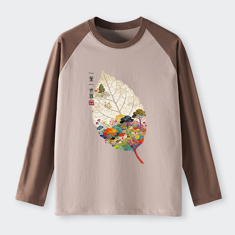 Tokyo-Tiger One Leaf Holds A Tiny Colorful World Raglan Long Sleeve T-shirt