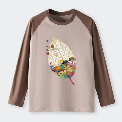 Tokyo-Tiger One Leaf Holds A Tiny Colorful World Raglan Long Sleeve T-shirt
