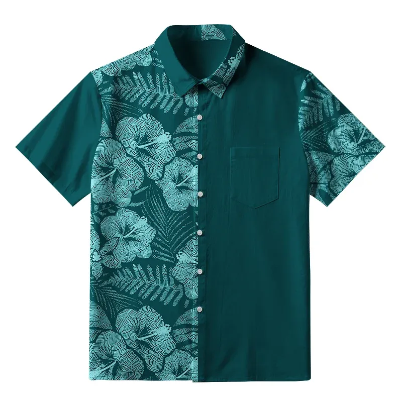 Tokyo-Tiger Tropical Ripple Flowers Button-up Shirt Sale