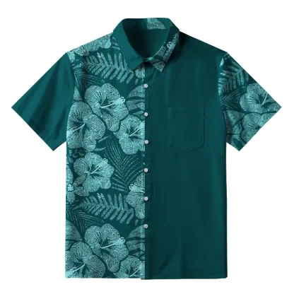 Tokyo-Tiger Tropical Ripple Flowers Button-up Shirt