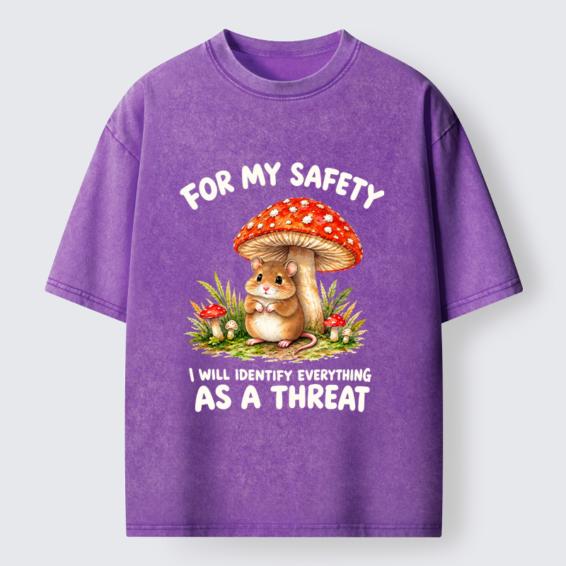 Tokyo-Tiger Wary Little Forest Mouse Meme Washed T-Shirt