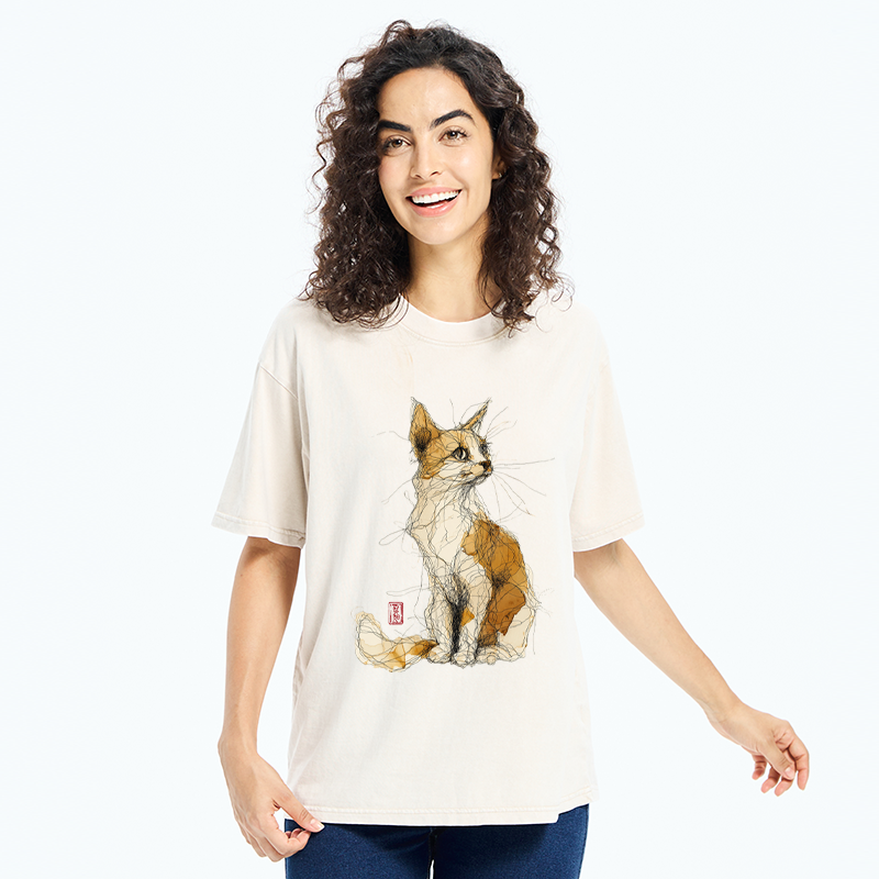 Tokyo-Tiger Untitled Cat Washed T-Shirt