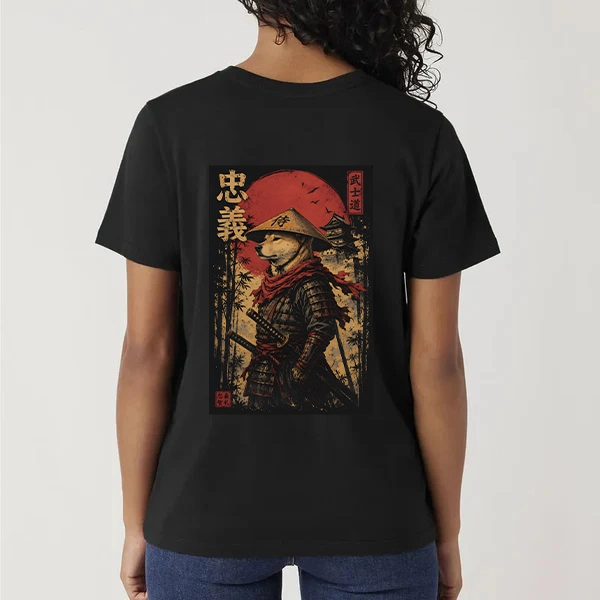 Tokyo-Tiger Loyal Samurai Dog With A Sword Front Back Classic T-Shirt