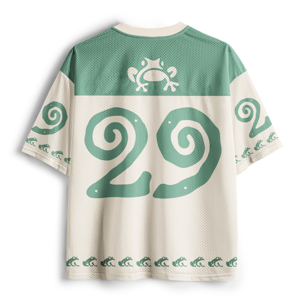 Tokyo-Tiger Funny Spooky Frog Pumpkin Halloween Mesh Jersey